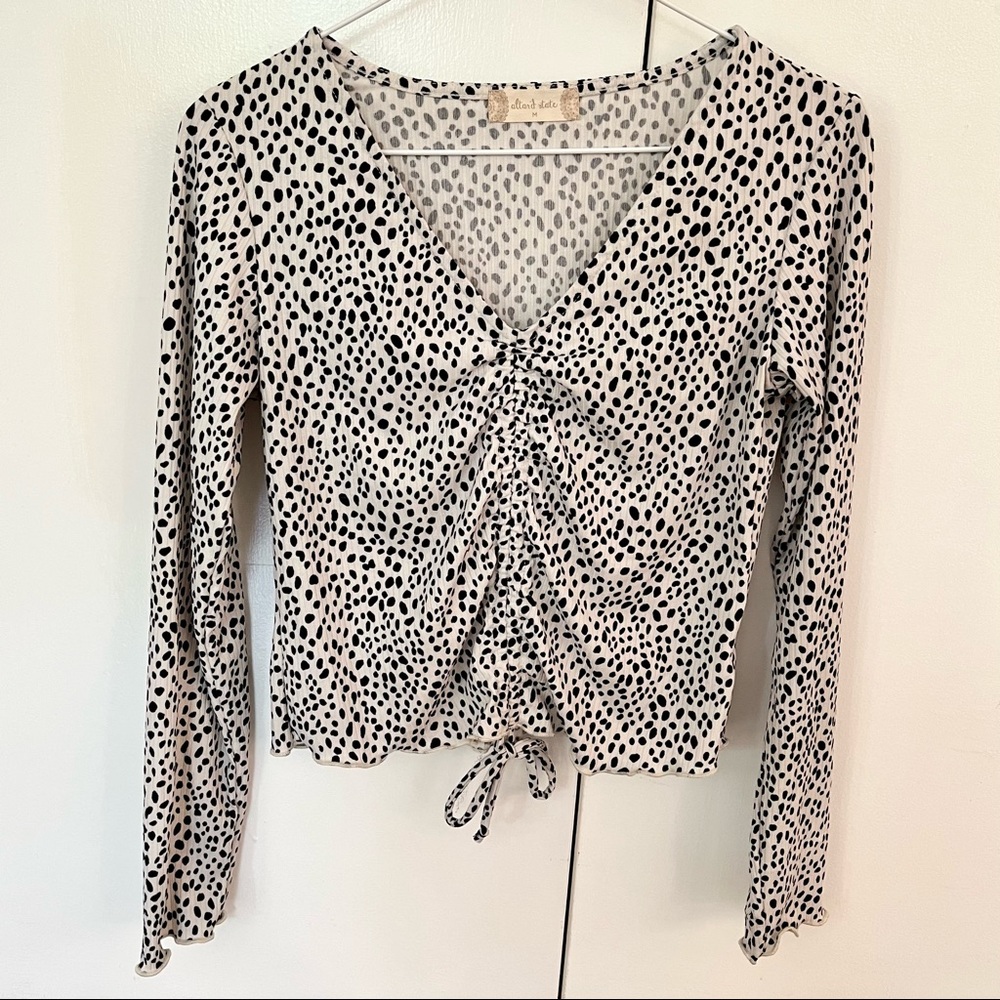 Altar'd State Black and White Dalmatian Print Blouse